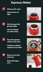 EUROSTAR SEM309R 9-Cup Stovetop Espresso Maker, Red - Image 3
