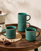 famiware Coffee Mug Set of 8, Star 12 oz Ceramic Mugs Cups Set with Handle - Image 3