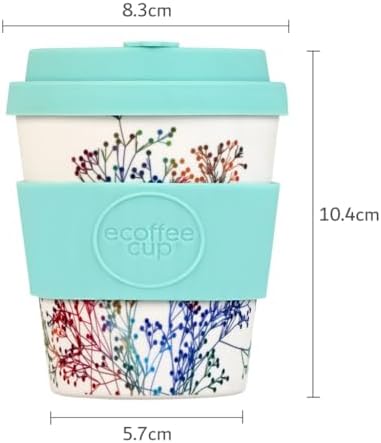 Ecoffee Cup 8oz (240ml) Reusable Coffee Cup – PLA Plant-Based Travel Mug with Silicone Lid, Melamine Free & Dishwasher Safe – Little Canning - Image 3