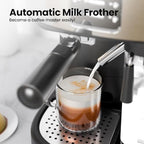 Electactic 20 Bar Professional Compact Espresso Cappuccino Machine with Auto Milk Frother, Stainless Steel Coffee Maker for Cappuccino, Latte - Image 3