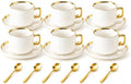 Ceramic Coffee Cup and Saucer Set, Set of 6 by Unknown