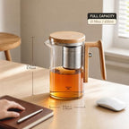 650ml(21.98oz) Enchanti Glass Teapot with Magnetic Stainless Steel Infuser, Tea and Water Separation Magic TeaPot for Loose Leaf and Blooming Tea - Image 2