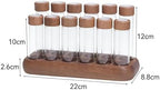 12 Pieces Coffee Bean Storage Tube Airtight Glass Containers Single Dose with Wooden Stand Sealed Lid Dustproof Suitable for Kitchen Counterto, 6 Short and 6 Long - Image 3