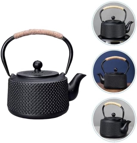 Small 900ml Cast Iron Tetsubin Tea Pot with Handle, Japanese Style Iron Teapot for Household Use, Sturdy Heat Retention Teaware for Gongfu Tea and Home Brewing - Image 3
