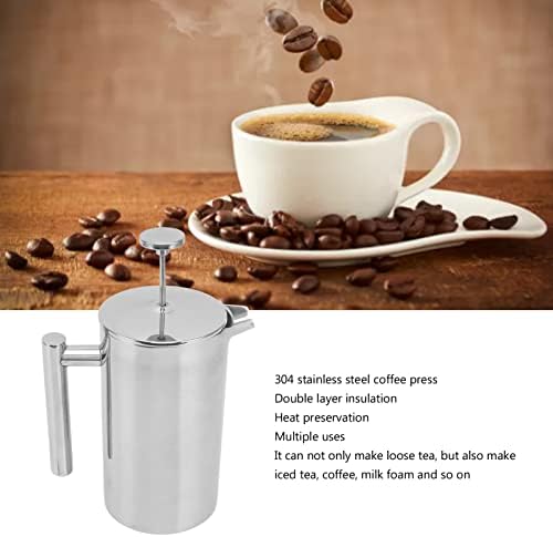 French Press Coffee Maker, Stainless Steel Coffee Press with Filter Screen Double Wall Teapot Insulated Tea Presses for Home Kitchen (800ml) - Image 3
