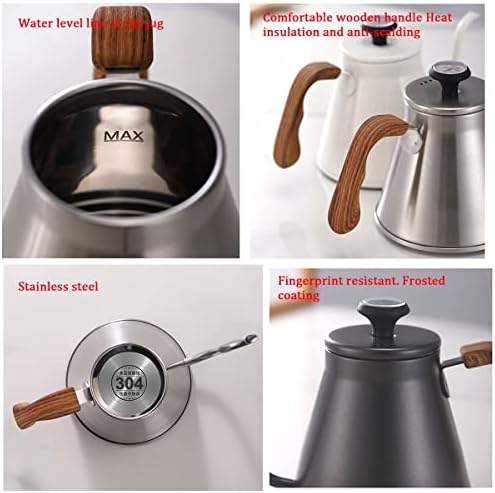 LEIYTFE 1200ML Coffee Kettle with Lid,Stainless Steel Hand Drip Coffee Pot,Tea Pot Gooseneck Kettle Stovetop Stainless Steel Kettle Pour Over for Brewing Tea Coffee (Color : Black) - Image 7