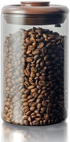 Airtight Coffee Canister, 13oz Kitchen Glass Jar with Pop-Top Lid by Tourdeus