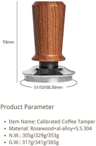 51mm 53mm 58mm 30 Lb Spring Loaded Calibrated Espresso Tamper Stainless Steel Base Replacement Barista Accessory(53mm) - Image 2