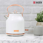 Haden Heritage 1.7 Liter Stainless Steel Electric Kettle, Hot Water Kettle with 360-Degree Base and Auto Shutoff, Ivory & Copper - Image 6