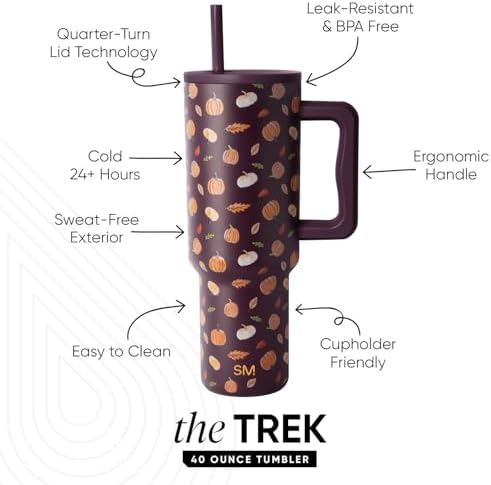Simple Modern Halloween Tumbler with Handle | 40oz | Pumpkins - Image 3