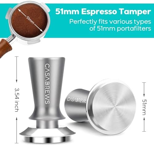 CASABREWS Espresso Machine 20 Bar, Professional Espresso Maker with Milk Frother Steam Wand & Espresso Tamper 51mm, Premium Calibrated Espresso Coffee Tamper - Image 5