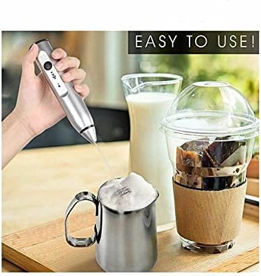 1 Piece Silver Electric Milk Frother / Whisker / Mixer for Coffee Espresso Expresso Latte Frappuccino Macchiato and Egg Beater - Portable Light Easy Wash - Image 4