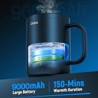 Coffee Mug Warmer with LED Pattern Display, Rechargeable Heated Coffee Mug with ±1°C Temperature Accuracy, Ideal for Coffee, Tea, Milk & Water - Image 4
