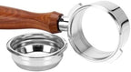 DIBTSA 58mm Bottomless Portafilter Compatible with Gaggia, 304 Stainless Steel 2 Ears Coffee Portafilter with Reusable Filter Basket and Wood Handle, Espresso Machine Replacement Parts - Image 6