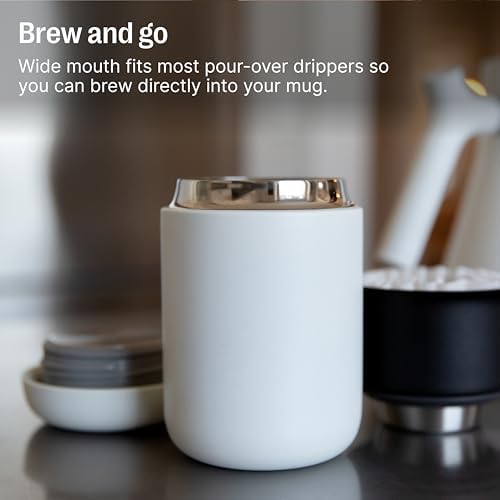 Fellow Carter Wide 12 oz Ceramic Lined Travel Mug with Lid, Coffee & Tea - Image 6