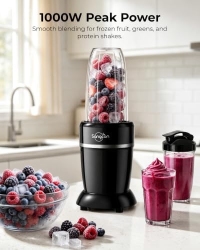 Sangcon 1000W Powerful Personal Smoothies Blender Frozen Fruit Ice Crushing - Image 2