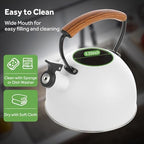 101oz/3.2 Quart Tea Kettle Stovetop, White - Image 5