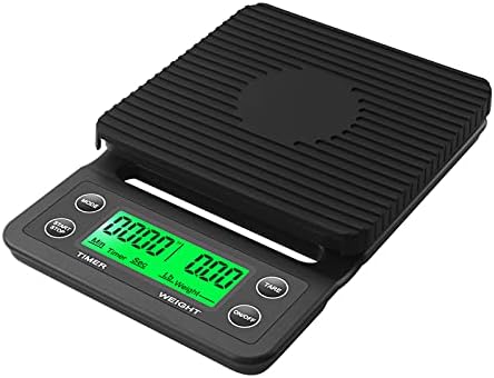 Coffee Scale with Timer, High Accuracy Kitchen Digital Food Scale LCD Display with Tare Function for Baking and Cooking Black 3kg/0.1g by Unknown