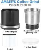 Electric Coffee Grinder,250W Powerful Motor Kichen Grinder,Quite Home Machine with 75g Coffee Bean Capacity,for Beans Spices Nuts Grians Herbs,Stainless Steel and Black - Image 5