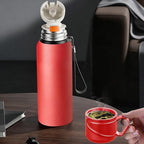 Double wall vacuum Leakproof stainless steel wide mouth insulated water bottle;tea tumbler with infuser,cup,lid;smart thermoses hot drinks;thermal flask ice coffee with led digital temperature display - Image 6