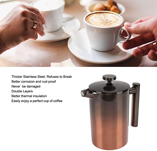 Cyrank French Press Coffee Maker, Double Walled Stainless Steel French Press Coffee Pot Gradient Color Design Metal Insulation Coffee Press for Home Outdoor Camping Travel(800ml) - Image 7