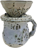 Textured Ceramic Manual Coffee Brewer Set Dripper with Server Vintage Glazed Finish for Home Kitchen Daily Use Manual Coffee Dripper Ceramic Brewer Glazed Server Countertop Brewing Set Hand Drip Home by Unknown