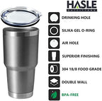 HASLE OUTFITTERS 30oz Stainless Steel Tumbler, Double Wall Vacuum Insulated Travel Mug Tumbler, Durable Insulated Coffee Mug, Gift Box Set (Grey, 4) - Image 2