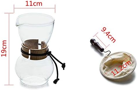 480ml Pour Over Coffee Maker with Flannel Filter Set Glass Carafe Coffee Dripper Pot - Image 5