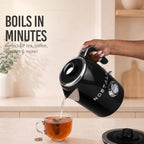 Nostalgia Retro Electric Kettle,1.7L Enamel-Coated Stainless Steel - Black - Image 3