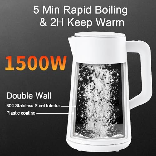 1.5L Electric Kettle Temperature Control, Porcelain White - Image 4