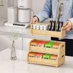 3-Tier Bamboo Tea Bag Organizer, Stackable Tea Holder for Countertop - Image 6