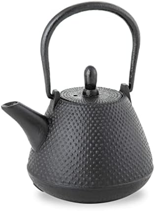NOREN Cast Iron Teapot, Nanbu Tekki Teapot, ARARE - Dome Type, Made in Japan, 13.53 fl oz, Black by NOREN