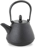 NOREN Cast Iron Teapot, Nanbu Tekki Teapot, ARARE - Dome Type, Made in Japan, 13.53 fl oz, Black by NOREN