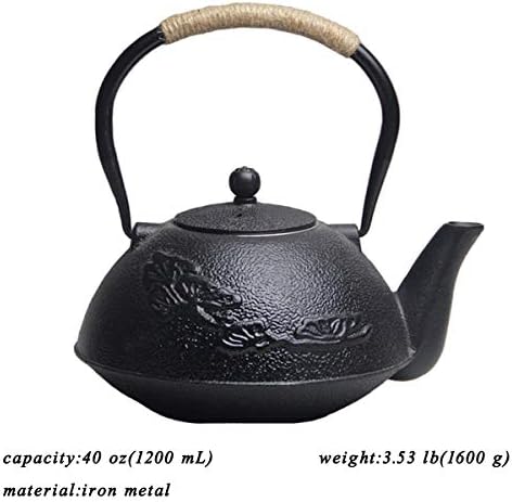tetsubin Cast iron Tea Kettle workshop Healthy japanese Tea pot with Stainless Steel Infuser（40 oz） - Image 2