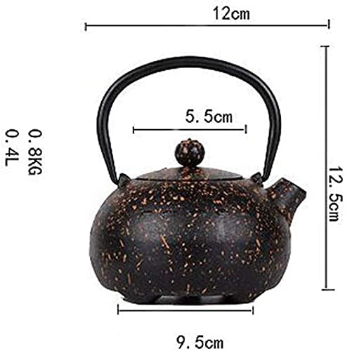 Cast Iron Tetsubin Teapot Teapot Tetsubin Tea Kettle 400ML Mini Handmade Cast Iron Kettle Carbon Furnace Cast Iron Pot Uncoated Teapot Tea Accessories Tea Pot (A 400ml) - Image 2