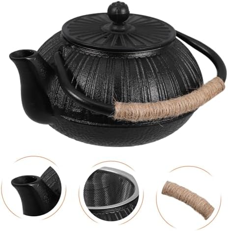 Japanese Cast Iron Teapot Kettle 600ml Black for Tea Brewing - Image 7
