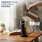 19 oz Smart Heated Coffee Mug, Temperature-Controlled Power Adopter for Coffee & Tea, App-Enabled Self-Heating Travel Mug, Long-Lasting Battery, Leak-Proof Lid, Sleek Matte -Black - Image 4