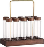 10 Pieces Storage Jar Coffee Tray Espresso Bean Storage Rack with Wooden Stand Airtight Sealed Borosilicate Glass Containers Suitable for by Fonowx