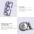 Cute Sheeps Hearts Insulated Tumbler Coffee Mug Double Wall Vacuum Travel Mug with Straw and Lid Stainless Steel 20 oz - Image 2
