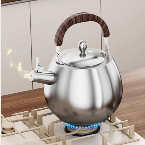 Tea Kettle Stovetop, Whistling Heavy Duty Tea Pot, Hot Water Fast to Boil, Seamless Bottom, Suitable for All Heat Sources - Image 2