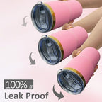 20 oz Tumbler Bulk Stainless Steel Tumblers with Lids and Straws Pink - Image 5