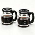 Pour Over Coffee Maker 20oz - Borosilicate Glass Coffee Server with Handle, 600ml Drip Coffee Carafe, Heat-Resistant Glass Pot for Home & Office Brewing (2pcs) by Oaiyeie