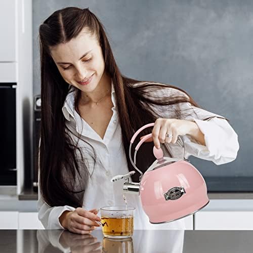 Whistling Tea Kettle Stainless Steel Teapot, Teakettle for Stovetop Induction Stove Top, Fast Boiling Heat Water Tea Pot 2.6 Quart - Image 6
