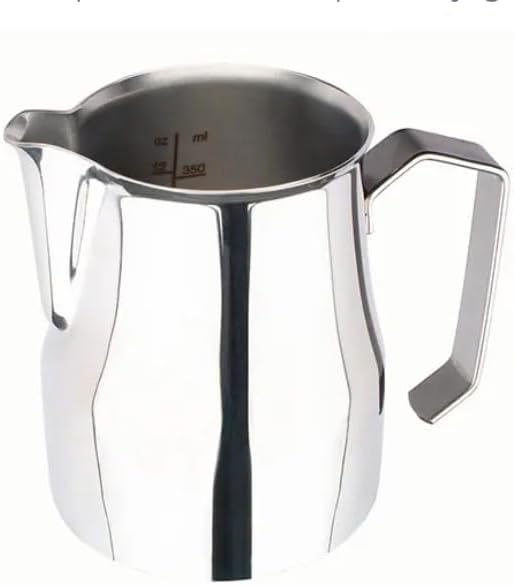Metallurgica Motta Professional Europa Stainless Steel Milk Frothing Pitcher, 17 oz, with Graduated Measurements for Making Cappuccino or Latte by MetallurgicaMottta