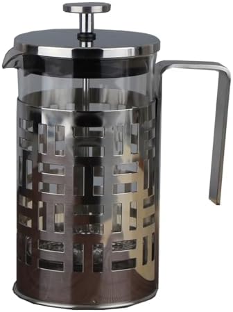 French Press Coffee Maker 350ml/ 600ml/1000ml Stainless Steel Coffee Press With 3 Filters System Heat Resistant Thickness Borosilicate French Press Glass(/Black B,1000ml) by GIZNXBA