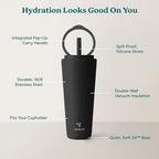 REDUCE Halo 32 oz Stainless Steel Vacuum Insulated Tumbler - Spill Proof Travel Mug with Flip Handle Lid - Keeps Drinks Cold for 32 Hrs - Dishwasher Safe - Cupholder Friendly - Phantom - Image 4