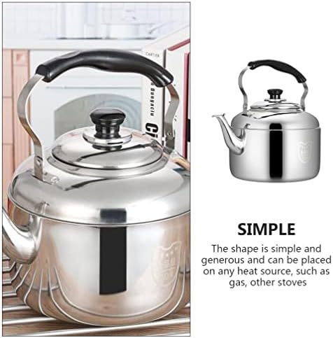HEMOTON Household Teakettle Tea Kettle Stovetop Whistling Teakettle Stainless Steel Tea Pots Classic Teapot Stovetop Kettle Water Boiler with Cool Handle for 4L - Image 7