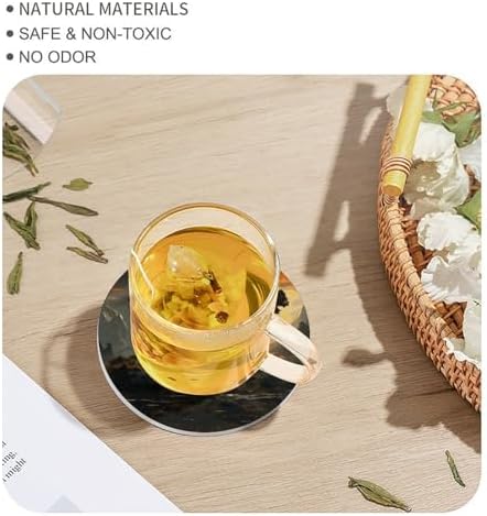 Natural Beauties Coasters Round Coasters Set Ceramic Stone Coaster with Cork Base Coffee Cup Beverage Cup Mat Cute Funny Table Drinks Coaster for Mugs and Cups Office Kitchen - Image 7