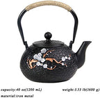 tetsubin Cast iron Tea Kettle workshop Healthy japanese Tea pot with Stainless Steel Infuser（40 oz） - Image 2