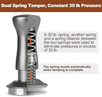 MEION 51mm Espresso Tamper, Calibrated Dual Spring Loaded Coffee Tamper Fits Delonghi CASABREWS and Atatix 51mm Espresso Machines, Stainless Steel Base with Aluminum Storage Pad - Image 2